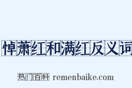 悼萧红和满红反义词是什么意思的图片